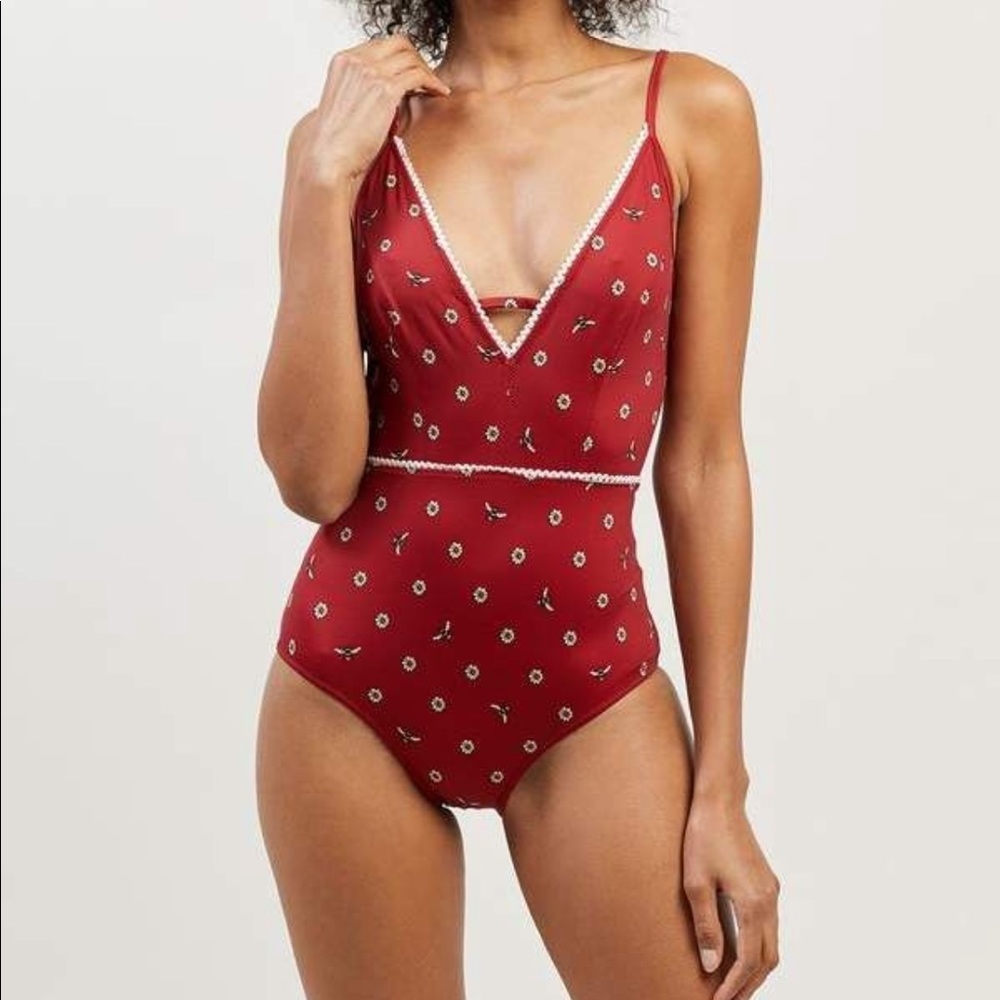 Morgan lane Veronika swimsuit bee print, sz m, NWT